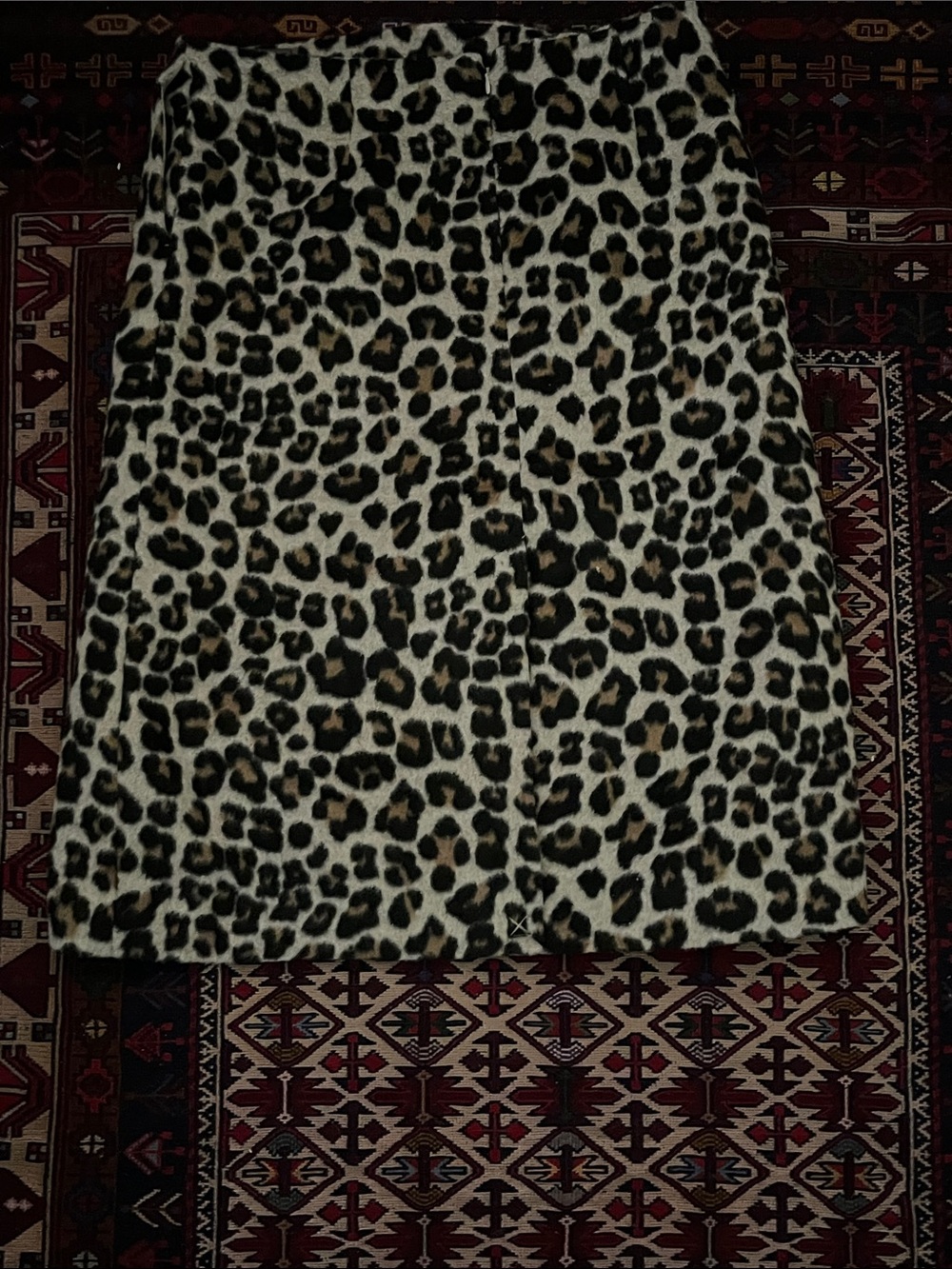 NWOT H&M Leopard Animal Print Fuzzy Midi Straight Pencil Skirt 12 - Picture 6 of 9